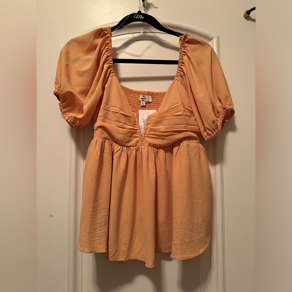 Yellow/Gold Puff Sleeve Top